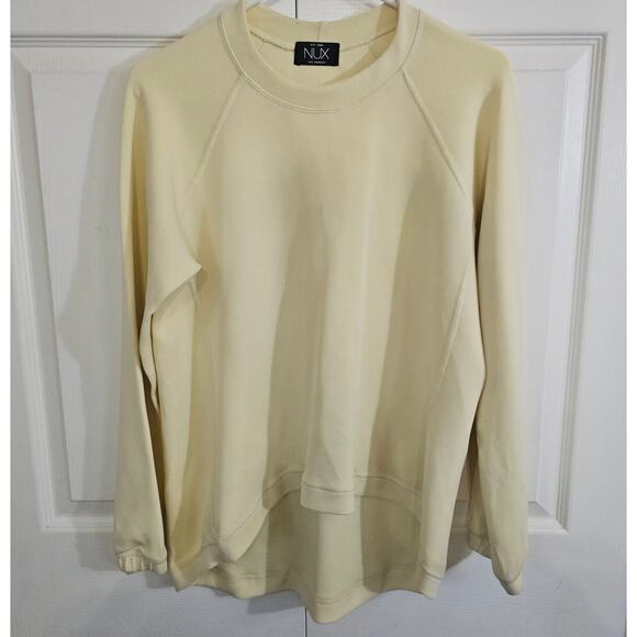 Nux Los Angeles Sleek Sweatshirt Yellow Medium Athleisure Sporty Relaxed Soft - Picture 1 of 6